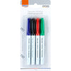 Marcador Artístico Permanente 4 Cores Azul Escuro Verde Vermelho Preto 1mm para Desenho e Marcação - Brw