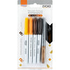 Marcador Artístico Permanente Autumn 5 Cores Amarelo Laranja Marrom Preto Dourado 1mm para Desenho e Marcação - Brw