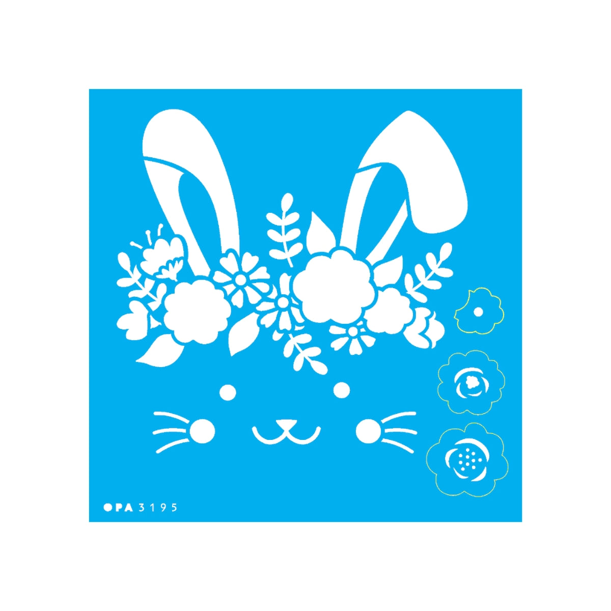 Stencil para Pintura Opa 14x14cm - 3195 Coelho e Flores