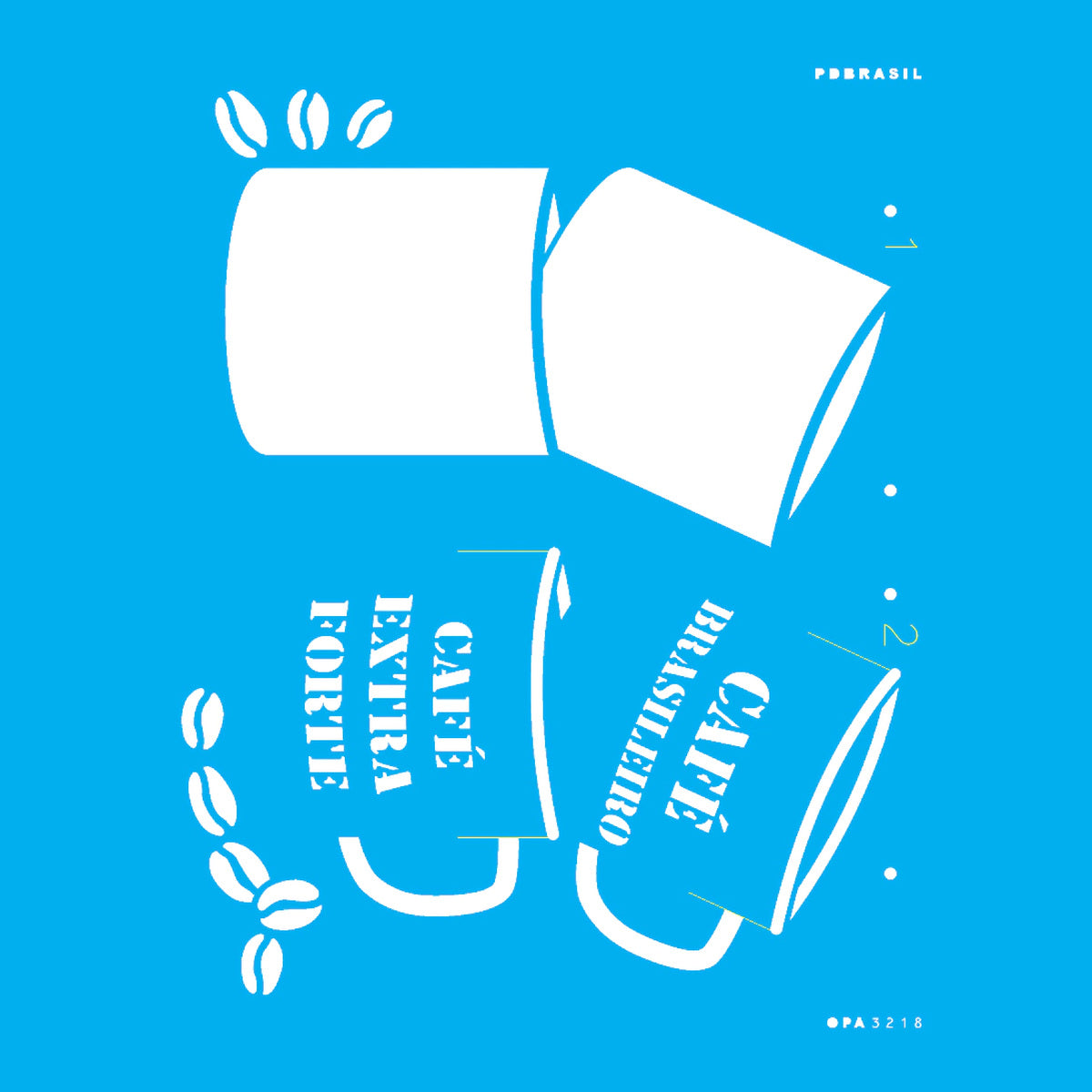 Stencil Caneca Café 20x25cm para Pintura Decorativa e Artesanato 3218 - Opa