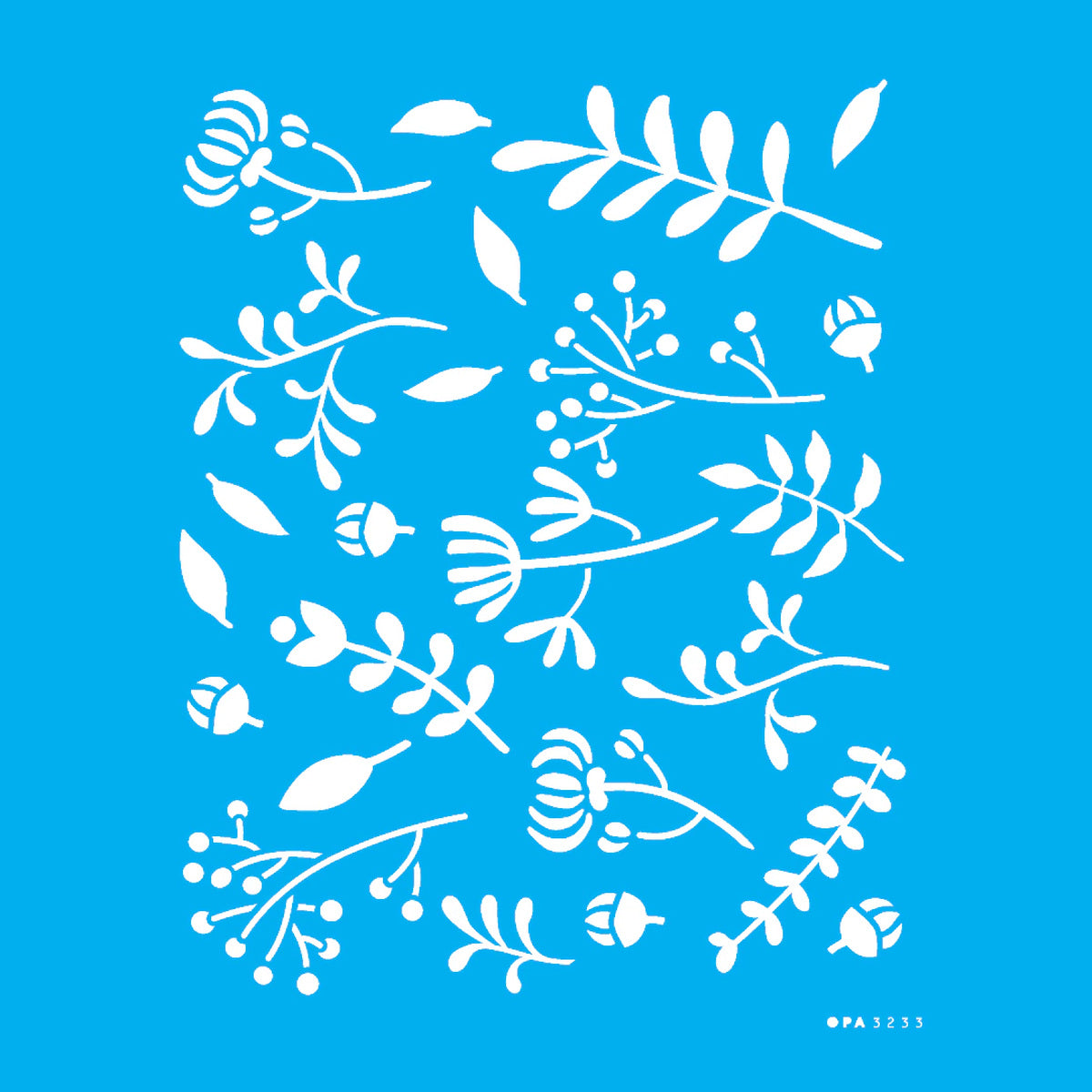 Stencil Estamparia Ramos Escandinavos Iii 20x25cm para Pintura Decorativa e Artesanato 3233 - Opa