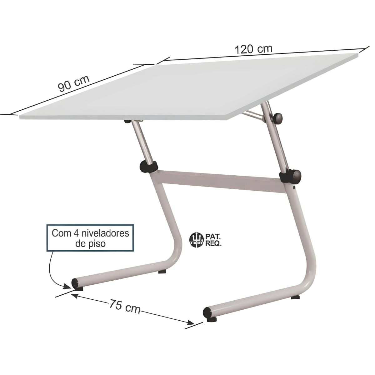 Cavalete Tubular Trident com Tampo em Bp - Modelo Tub-11/bp - Funcional e Versátil