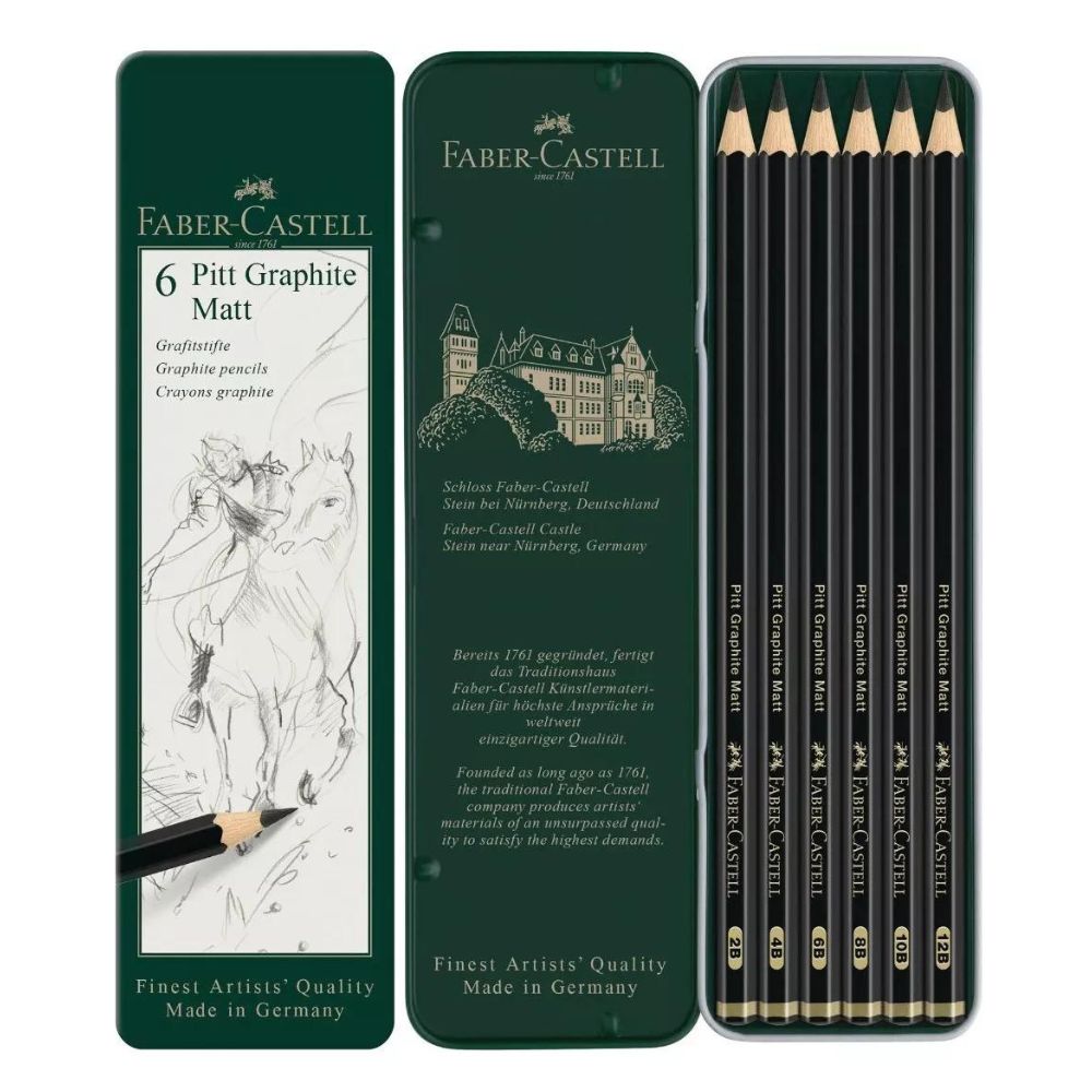 Estojo Lápis Grafite Pitt Matt 6 Unidades Faber-castell 115207