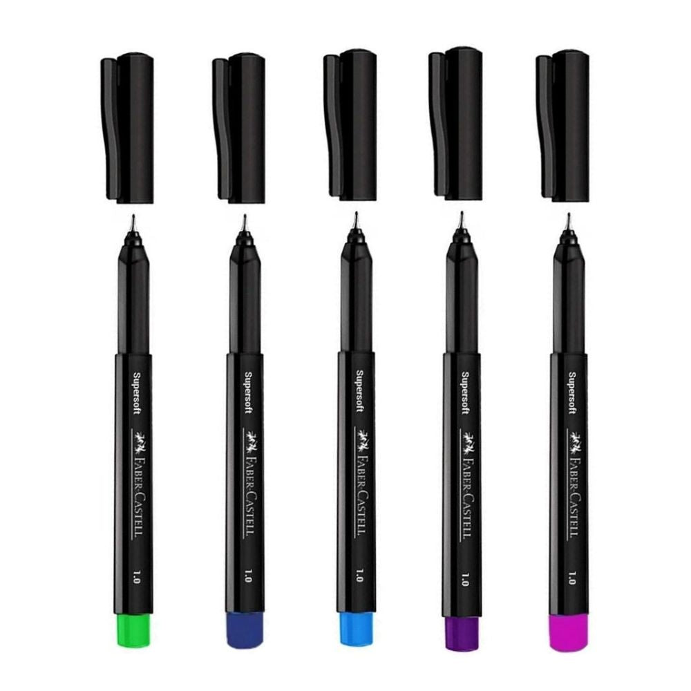 Estojo Caneta Esferográfica Supersoft 1,0mm 5 Cores - Faber-castell Bpss/es5zf
