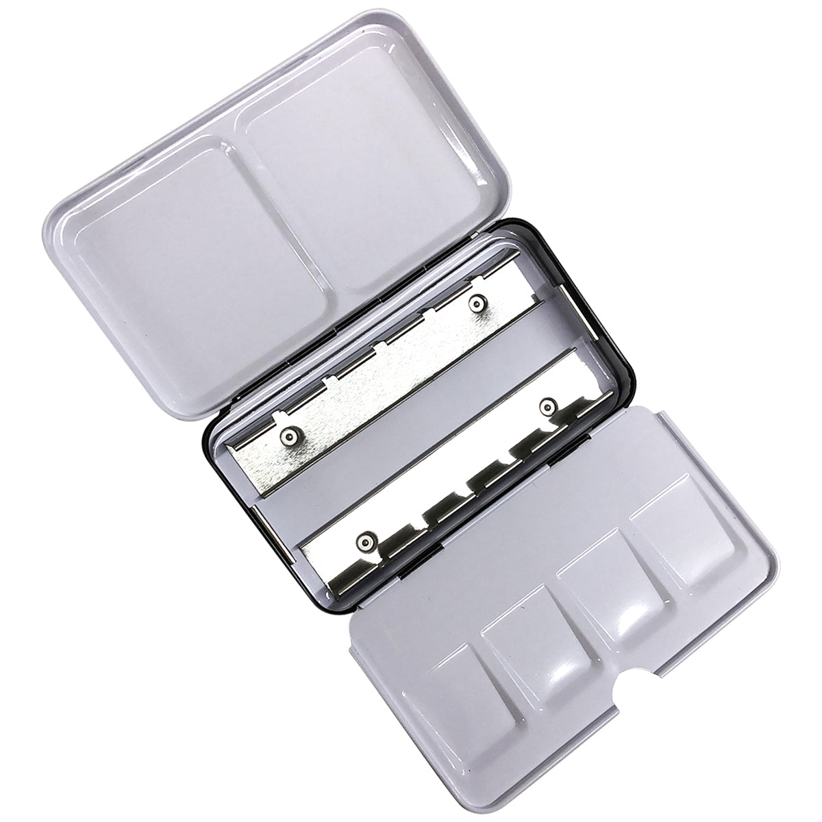 Estojo para Aquarela Pastilha Metal Vazio 12 Cavidades