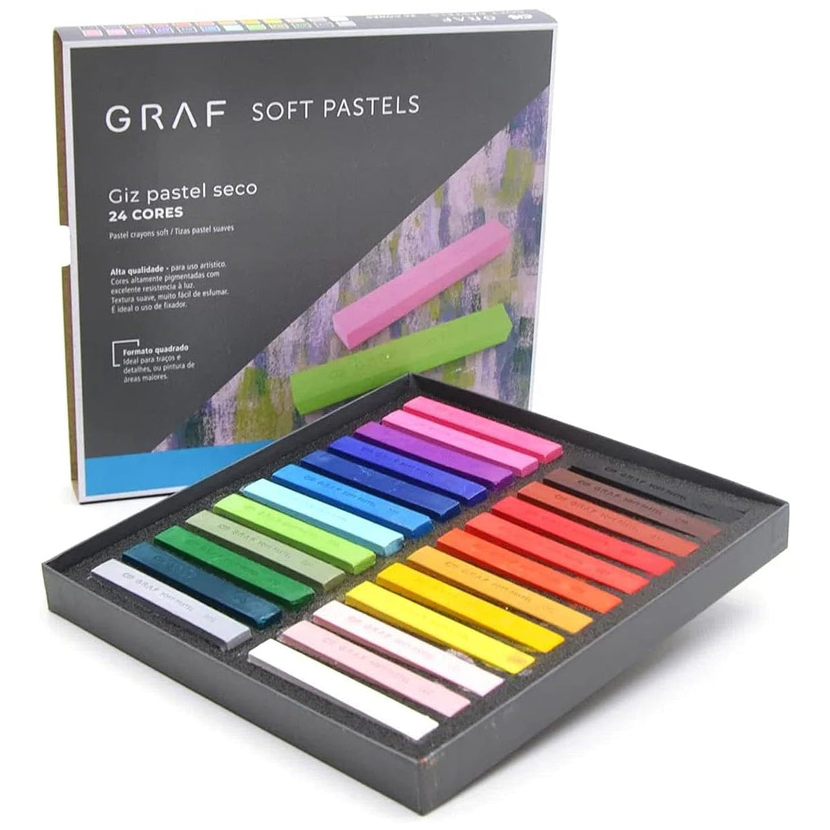 Giz Pastel Seco Graf 24 Cores Soft Pastels - Cis