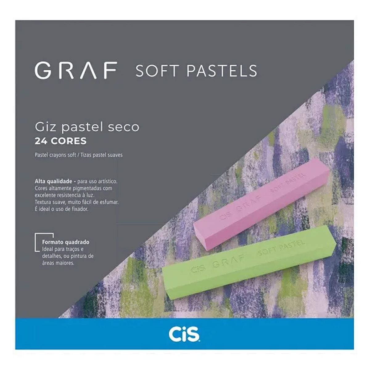 Giz Pastel Seco Graf 24 Cores Soft Pastels - Cis
