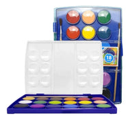 Estojo Aquarela Pastilha 18 Cores com 2 Pinceis Multicolor - Cis