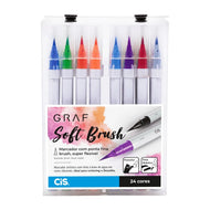 Estojo Caneta Graf Soft Brush Ponta Pincel 24 Cores - Cis