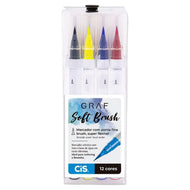 Estojo Marcador Artístico Graf Soft Brush 12 Cores - Cis