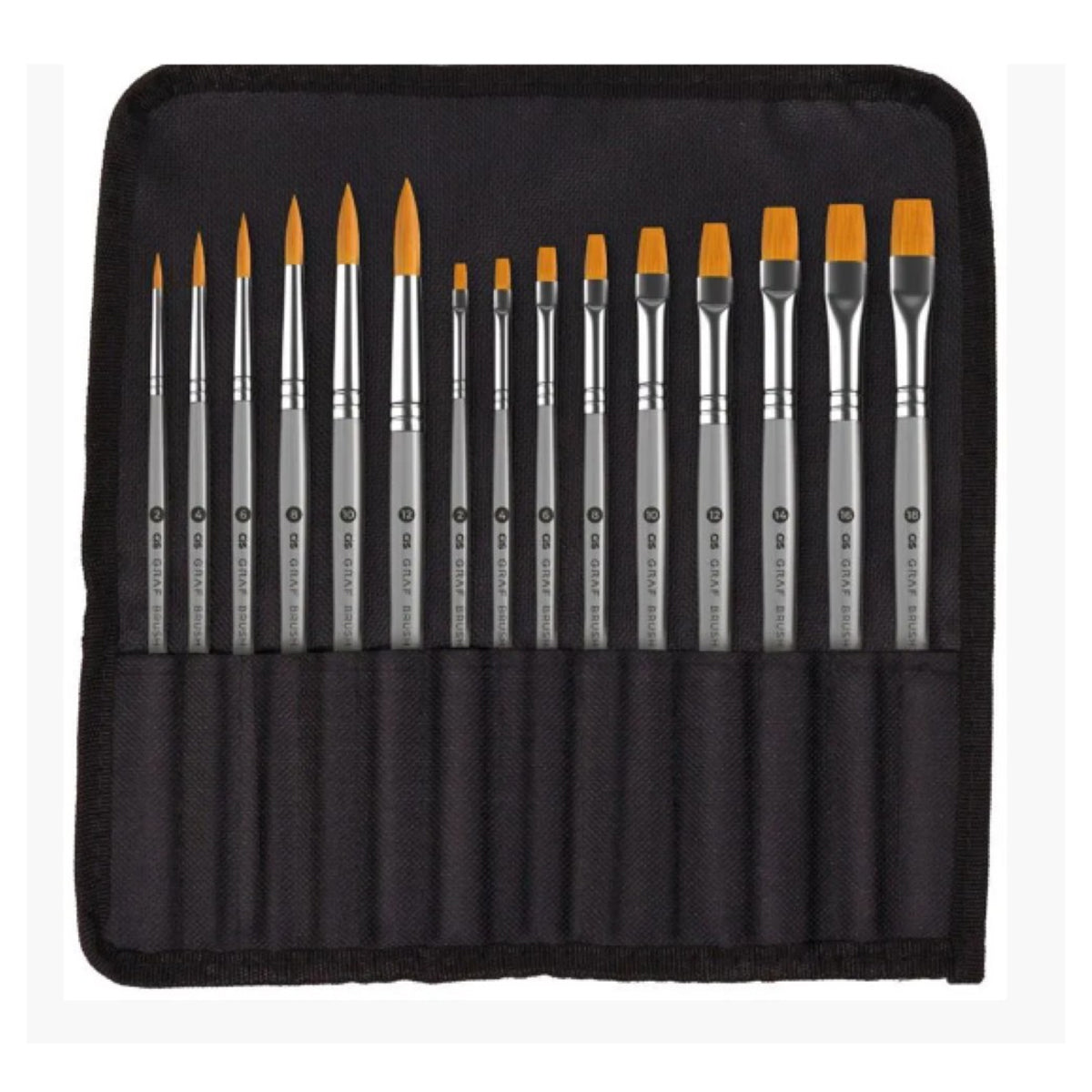 Estojo de Pincéis Sintéticos e Graf Brush Set 15 Unidades - Cis