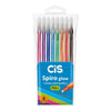 Estojo Caneta Esferográfica Spiro Clean 0,7mm com 8 Cores - Cis