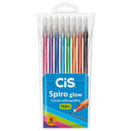 Estojo Caneta Esferográfica Spiro Glow 0,7mm com 8 Cores - Cis