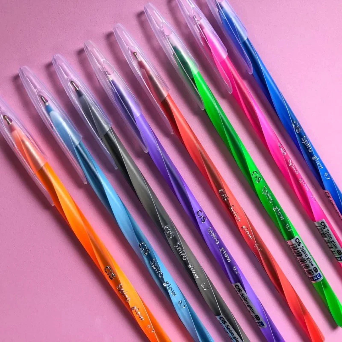 Estojo Caneta Esferográfica Spiro Glow 0,7mm com 8 Cores - Cis