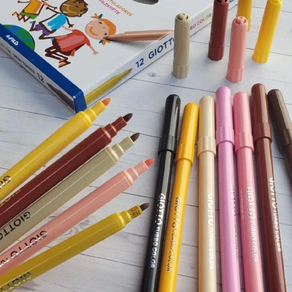 Estojo de Canetinha Giotto Turbo Color 12 Cores - Tons de Pele 526900