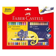 Canetinha Hidro Bicolor 24 Canetas com 48 Cores - Faber-castell 15.0624N