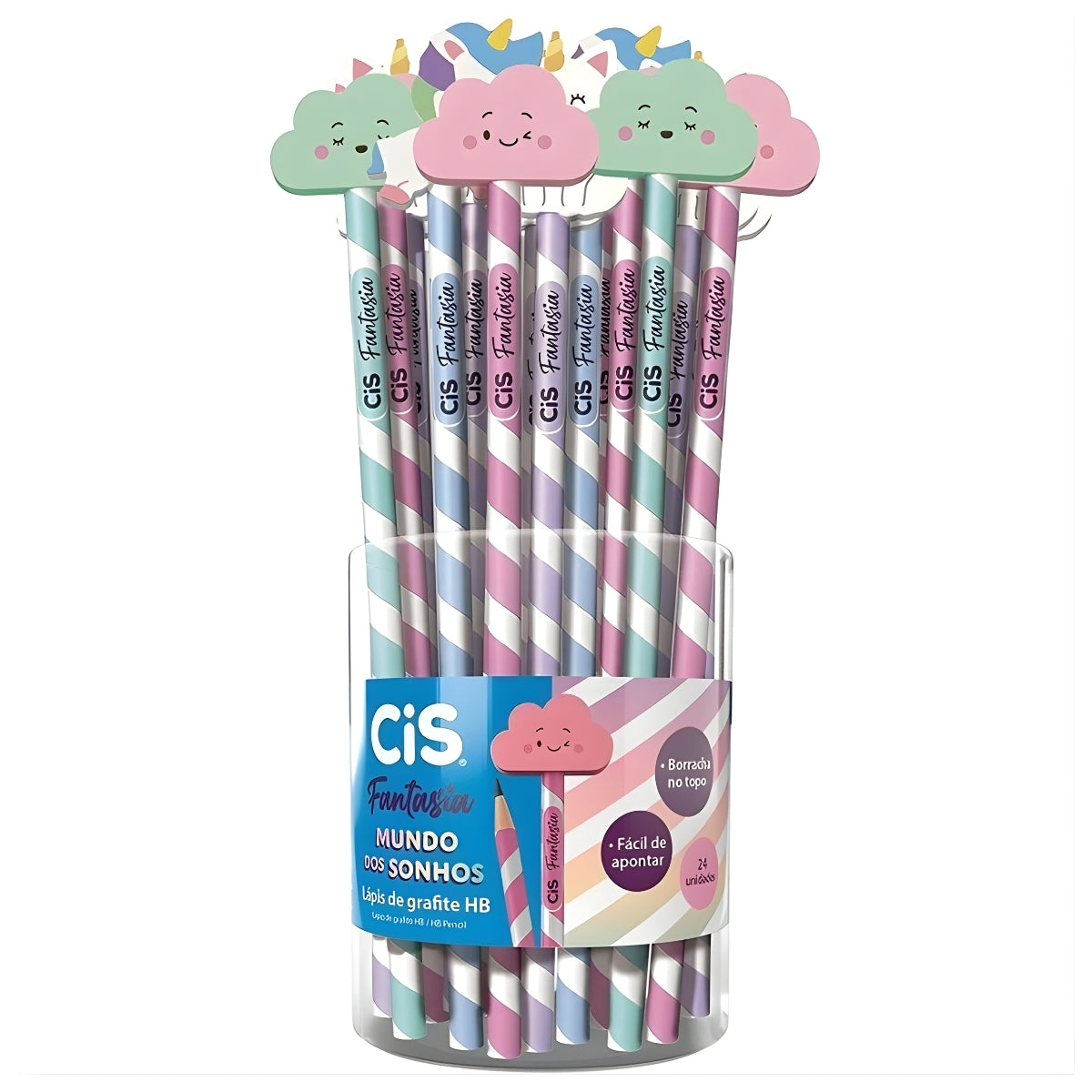 Lapis de Grafite Fantasia Mundo dos Sonhos Hb com Borracha - Sortidas - Cis