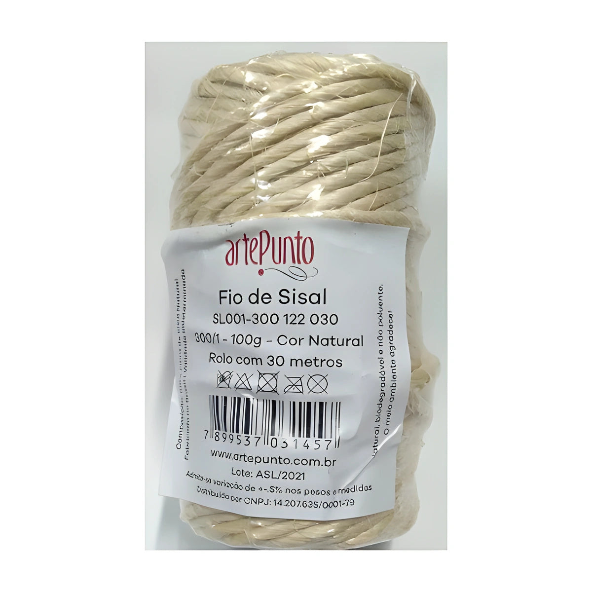 Fio de Sisal para Artesanato 700/1 Natural 100g com 70m - Artepunto