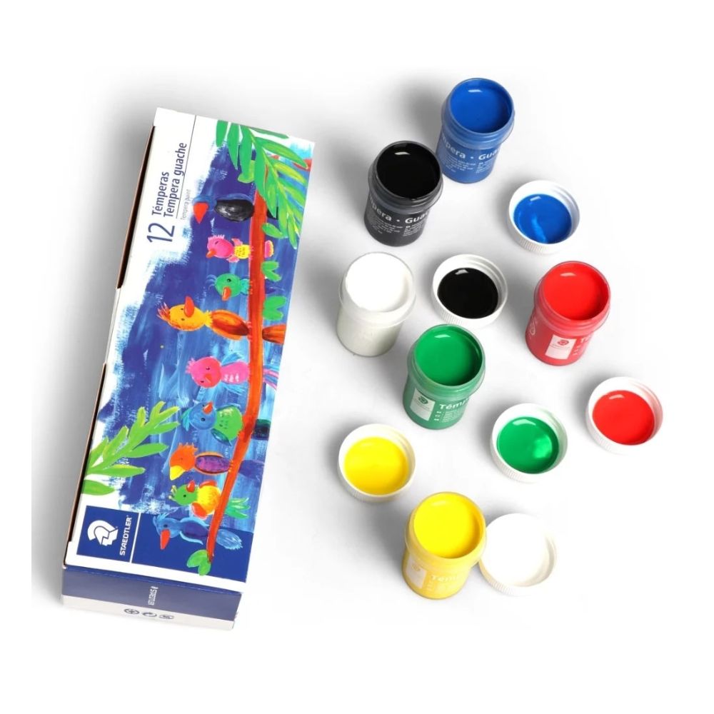 Estojo de Têmpera Guache Staedtler 20ml com 12 Cores