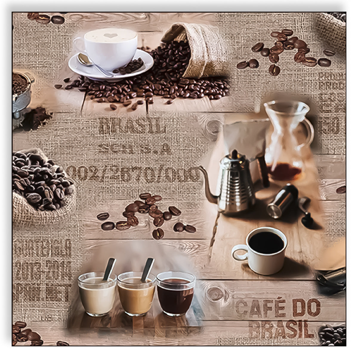 Guardanapo para Decoupage Ambiente 33x33cm com 2 Unidades - Café Brasil