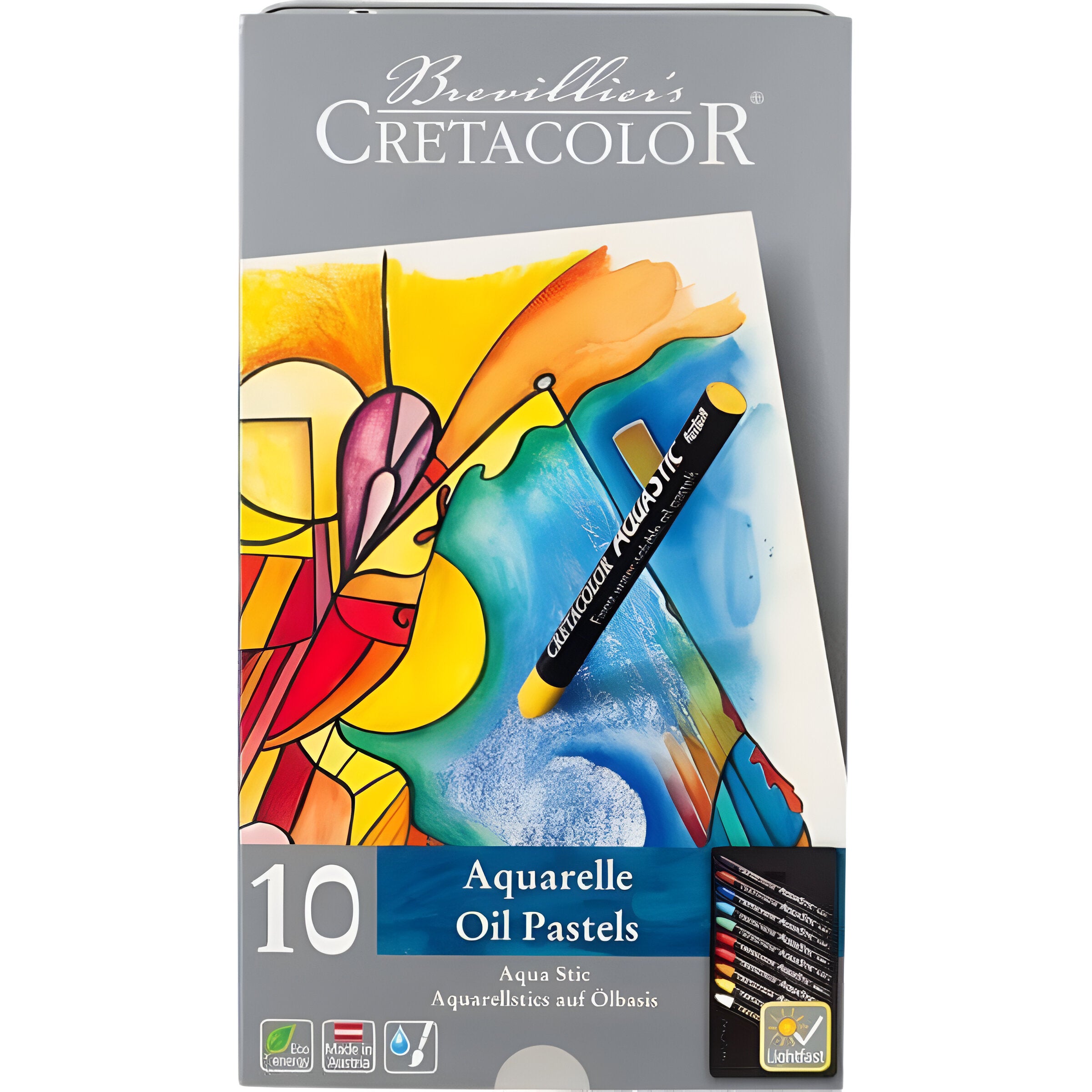 Giz Pastel Oleoso Aquarelavel Aqua Stic Cretacolor 10 Cores