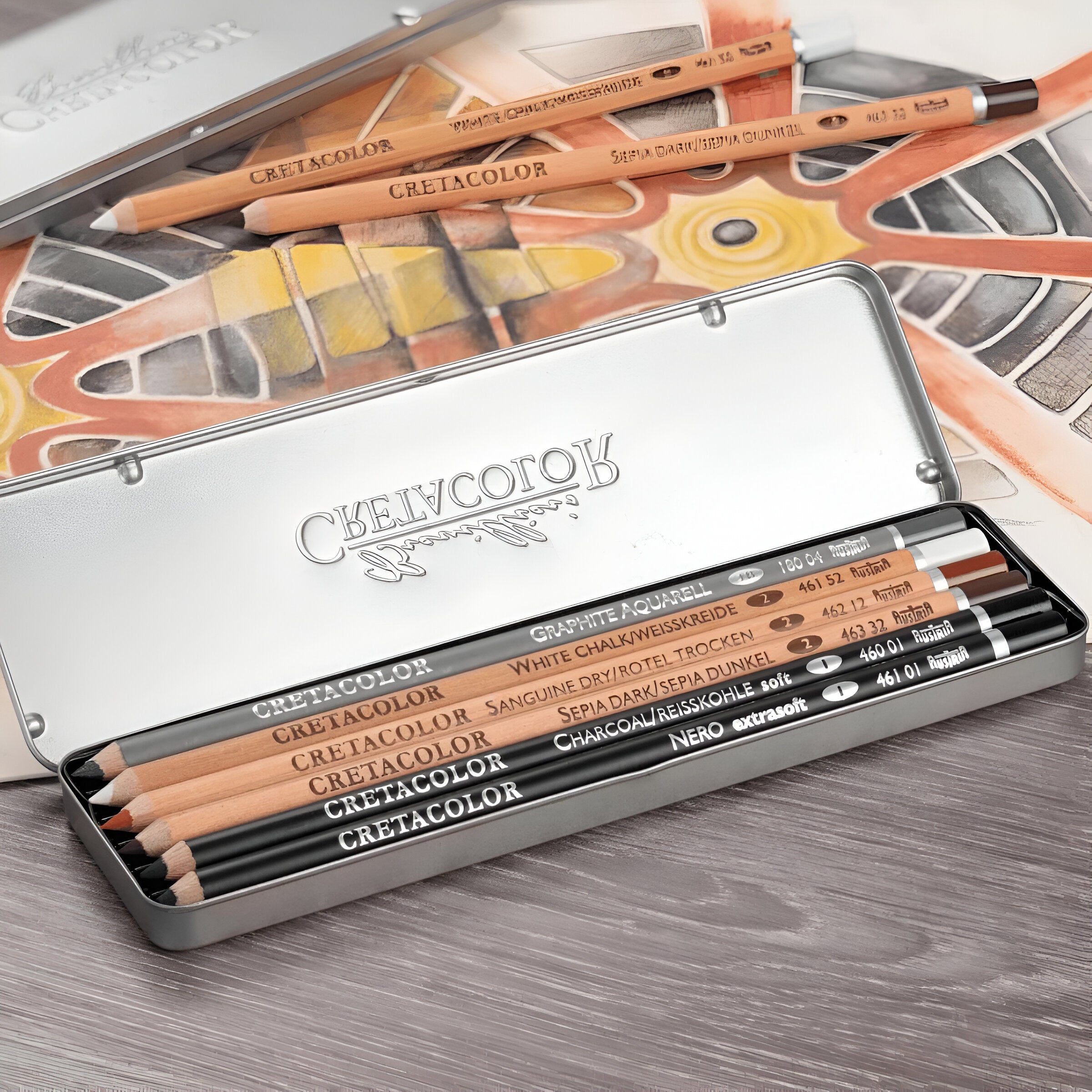 Estojo Lápis para Desenho Oil Pencils Pocket Set Cretacolor 6 Cores 400 07