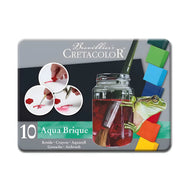 Bloco de Tinta Aquarelável Cretacolor Aqua Brique com 10 Cores 415 10