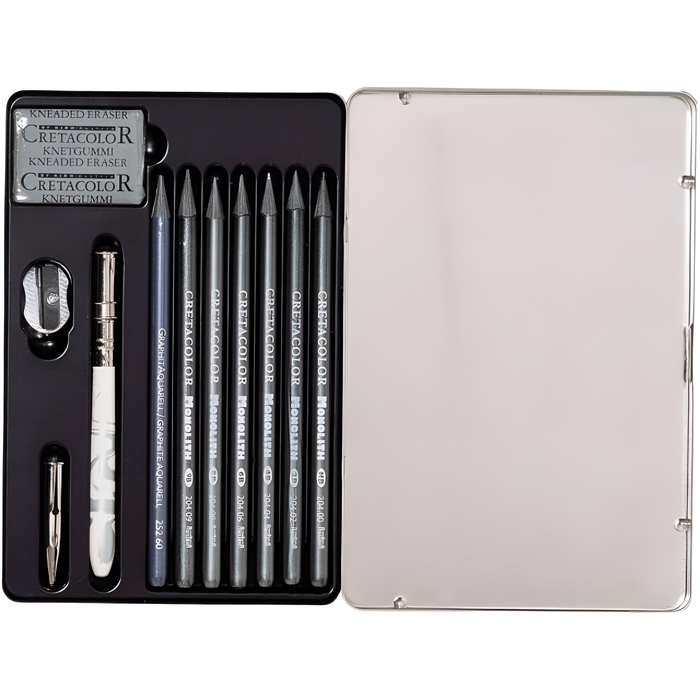 Estojo Lápis Monolith Graphite com Apontador e Extensor Cretacolor 11 Peças 204 30