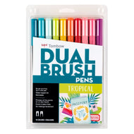Estojo Caneta Dual Brush Tropical 10 Cores - Tombow - 56189
