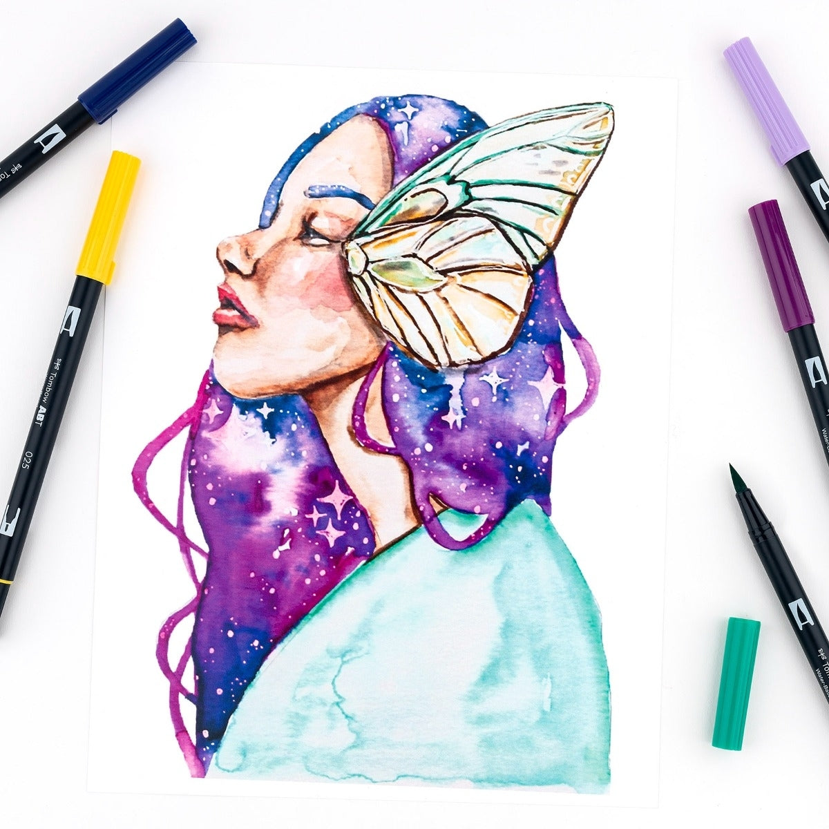 Estojo Caneta Dual Brush Galaxy 10 Cores - Tombow