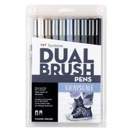 Estojo Caneta Dual Brush Grayscale 10 Cores - Tombow - 56171
