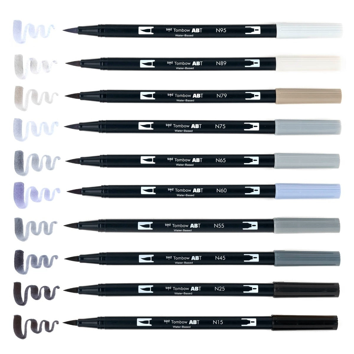 Estojo Caneta Dual Brush Grayscale 10 Cores - Tombow - 56171