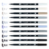 Estojo Caneta Dual Brush Grayscale 10 Cores - Tombow - 56171