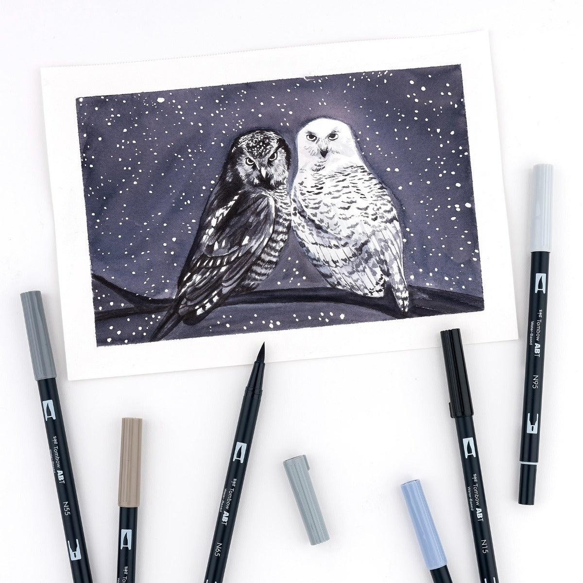 Estojo Caneta Dual Brush Grayscale 10 Cores - Tombow - 56171