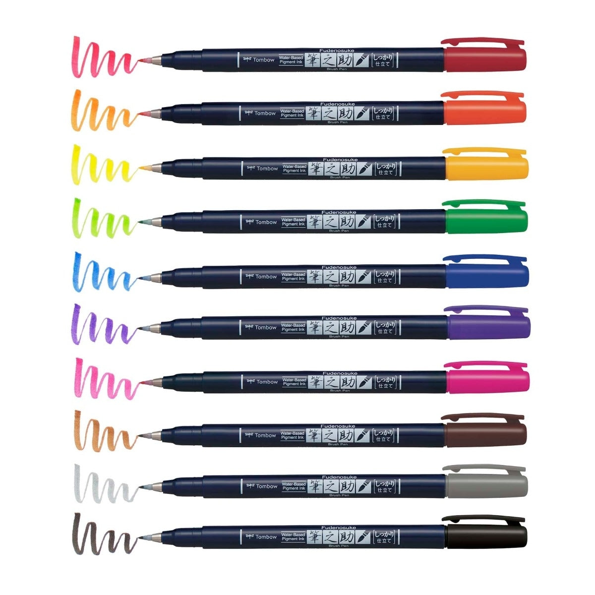 Estojo Caneta Fudenosuke Colors 10 Cores - Tombow - 56429