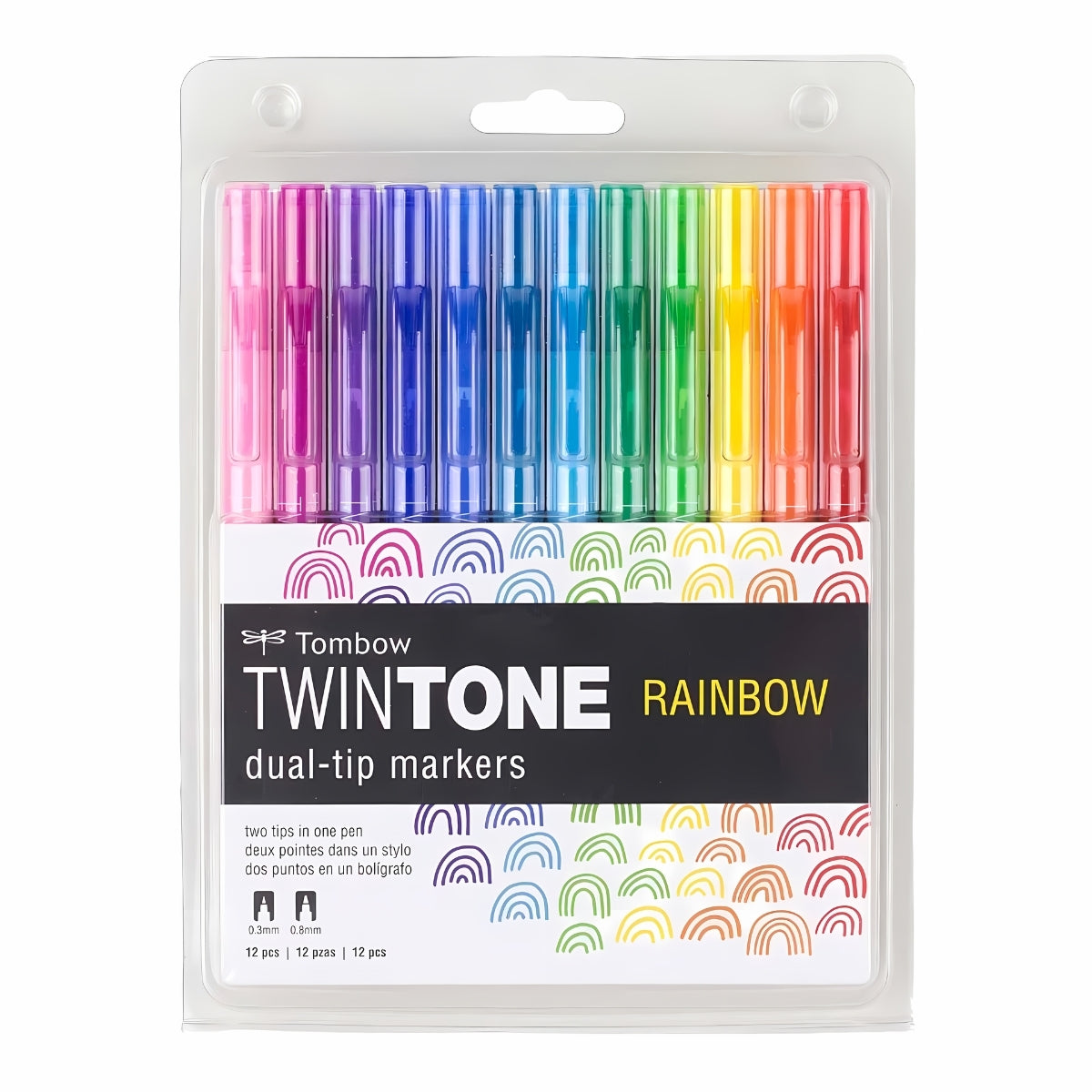 Estojo Marcador Dual Twintone Rainbow 12 Cores - Tombow - 61526
