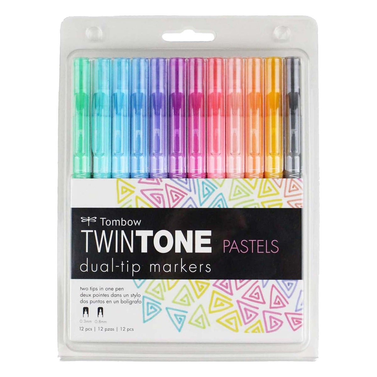 Estojo Marcador Dual Twintone Pastel 12 Cores - Tombow - 61501