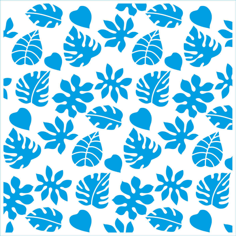 Stencil - Folhas Tropicais Ii 20x20cm para Pintura Decorativa e Artesanato Stxx-230 - Litoarte