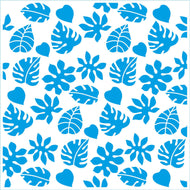 Stencil - Folhas Tropicais Ii 20x20cm para Pintura Decorativa e Artesanato Stxx-230 - Litoarte