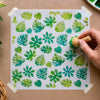 Stencil - Folhas Tropicais Ii 20x20cm para Pintura Decorativa e Artesanato Stxx-230 - Litoarte