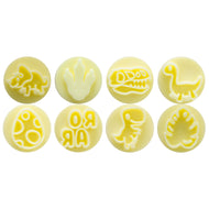 Kit Carimbos Dinossauros para Doces Amarelo com 9 Peças - Bluestar