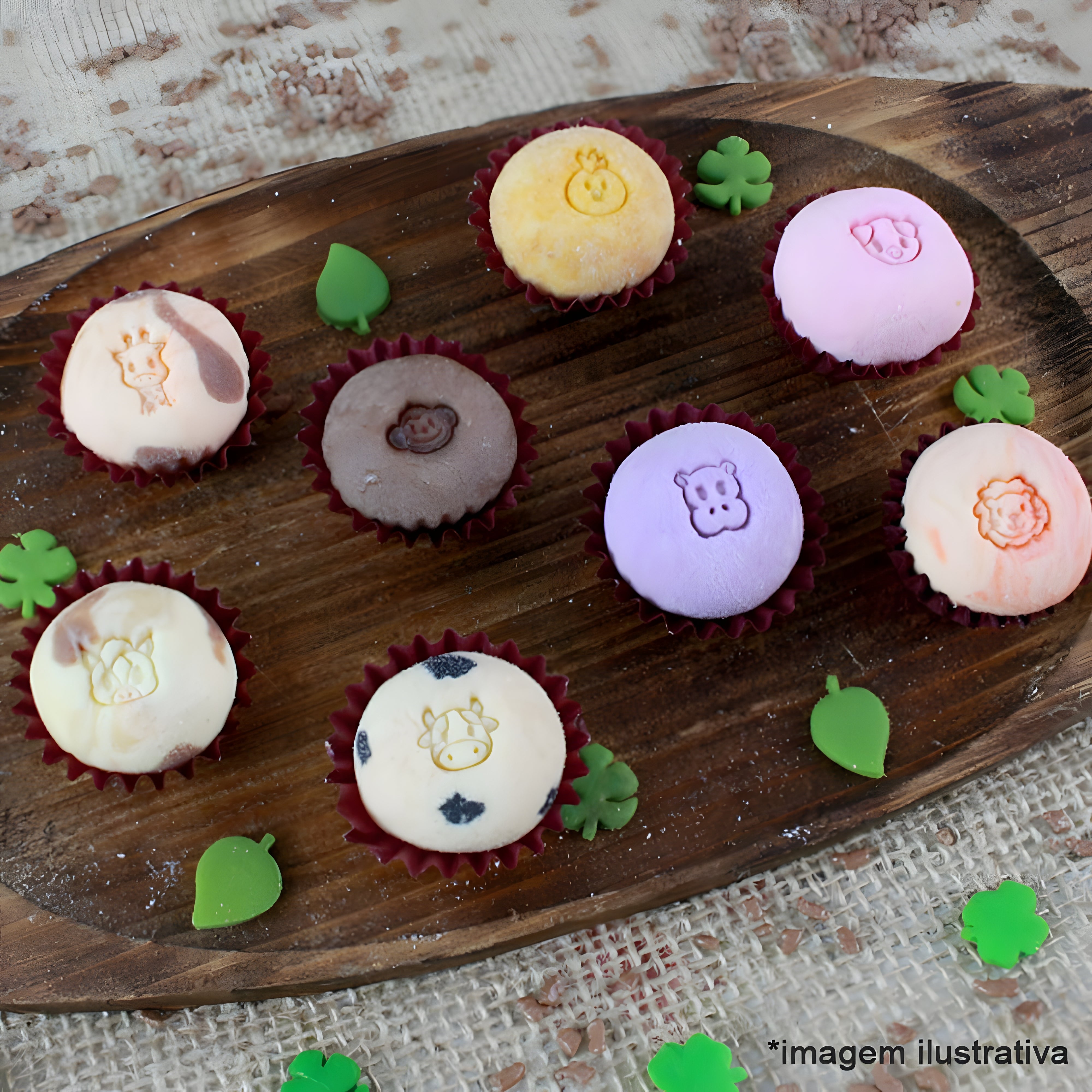 Kit Carimbos Animais para Doces Amarelo com 9 Peças - Bluestar