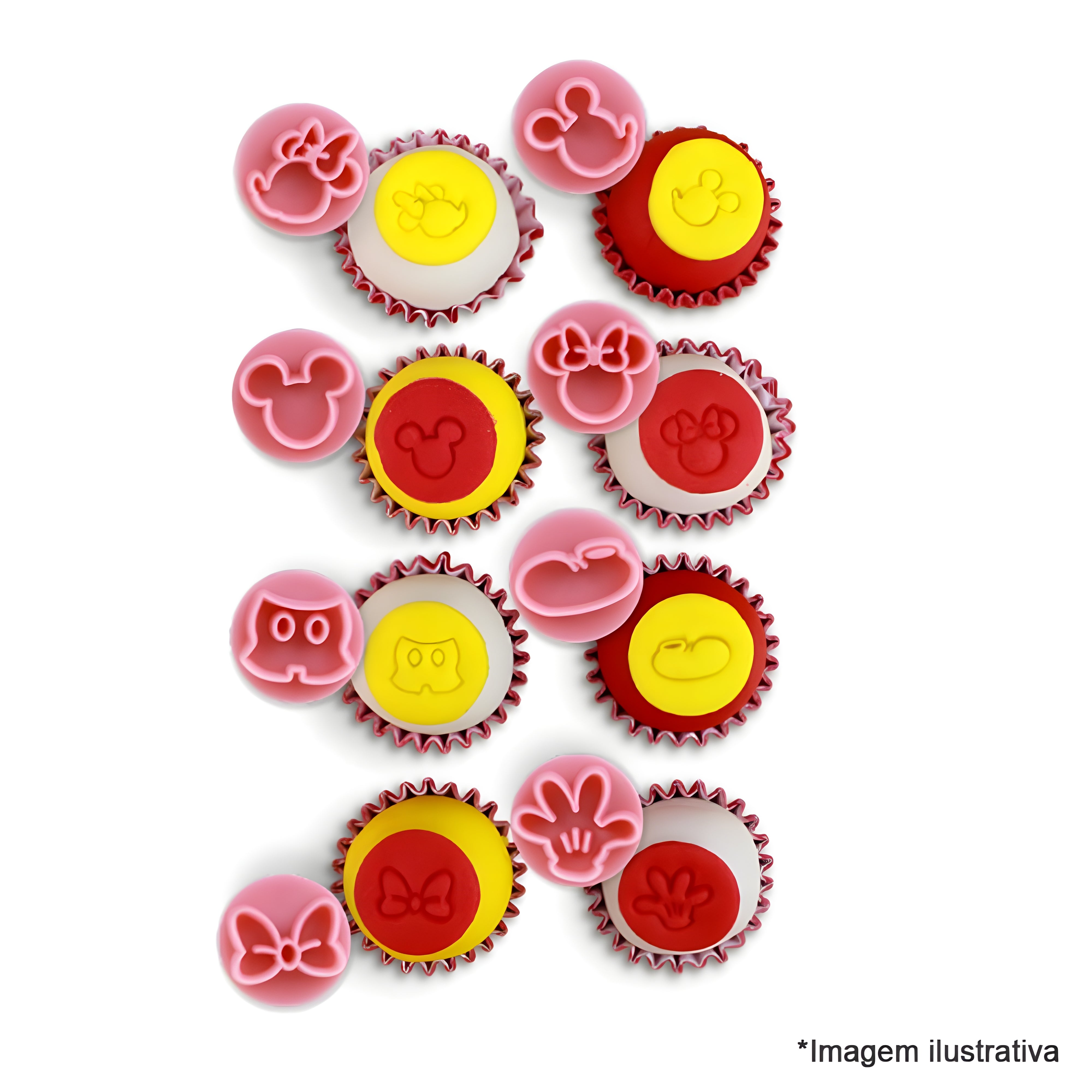 Kit Carimbos Ratinhos para Doces Amarelo com 9 Peças - Bluestar