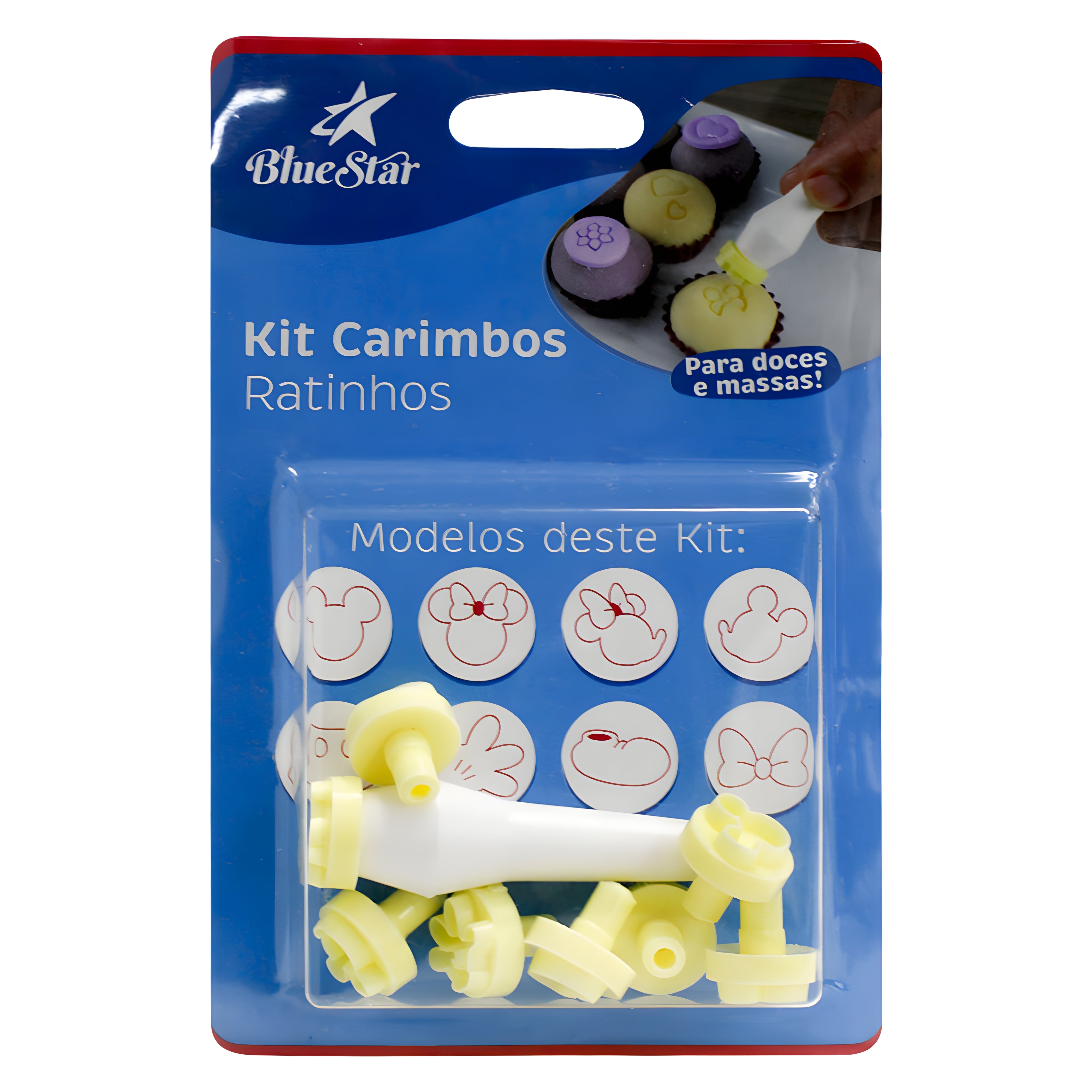 Kit Carimbos Ratinhos para Doces Amarelo com 9 Peças - Bluestar