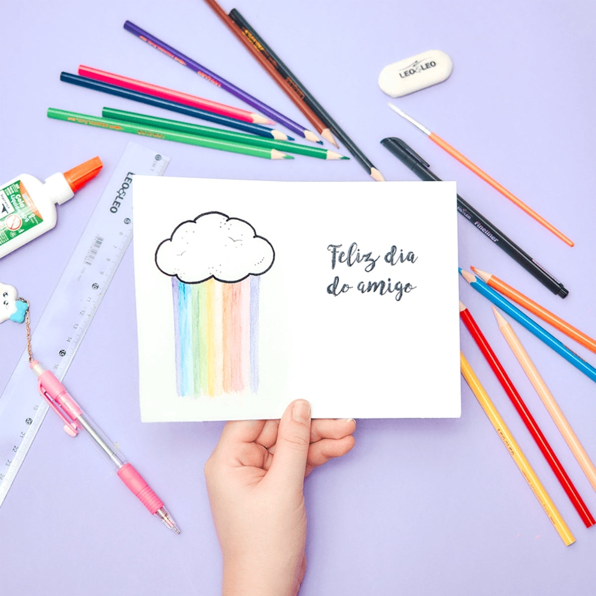 Estojo Lápis Aquarelavel com Pincel com 12 Cores - Leo & Leo 5549