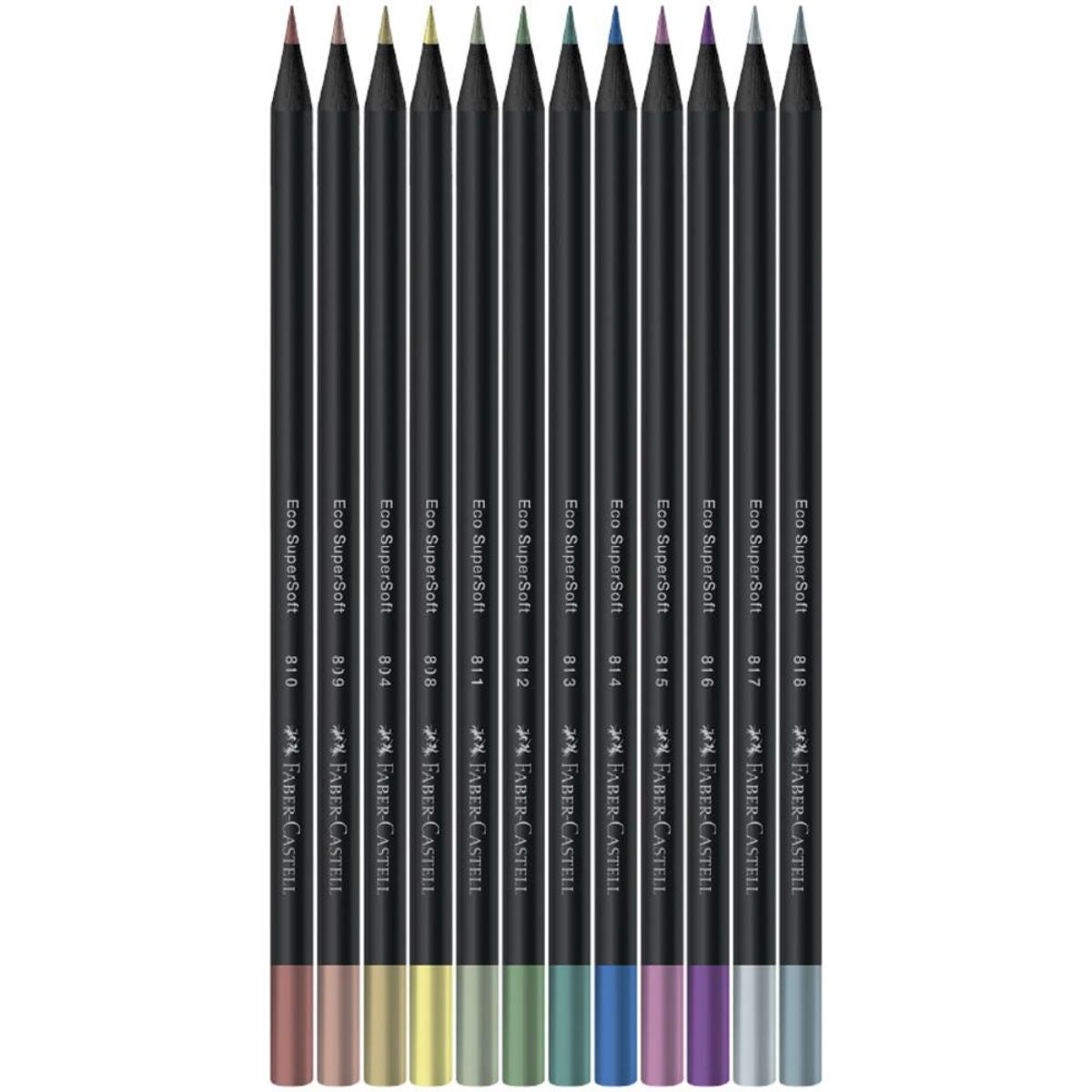 Estojo Lápis de Cor Supersoft 12 Cores Metálicas - Faber-castell 210722