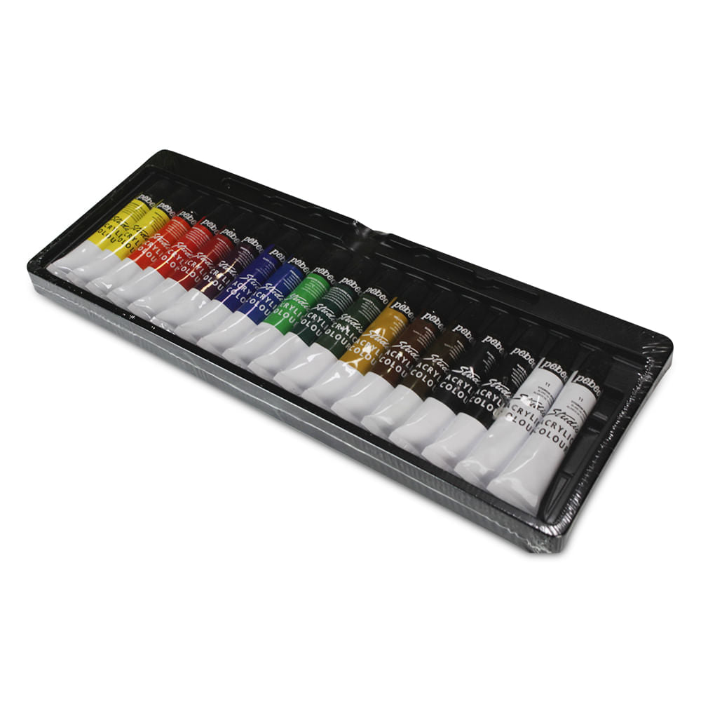 Estojo Tinta Acrílica Studio 12ml com 18 Cores - Pebeo
