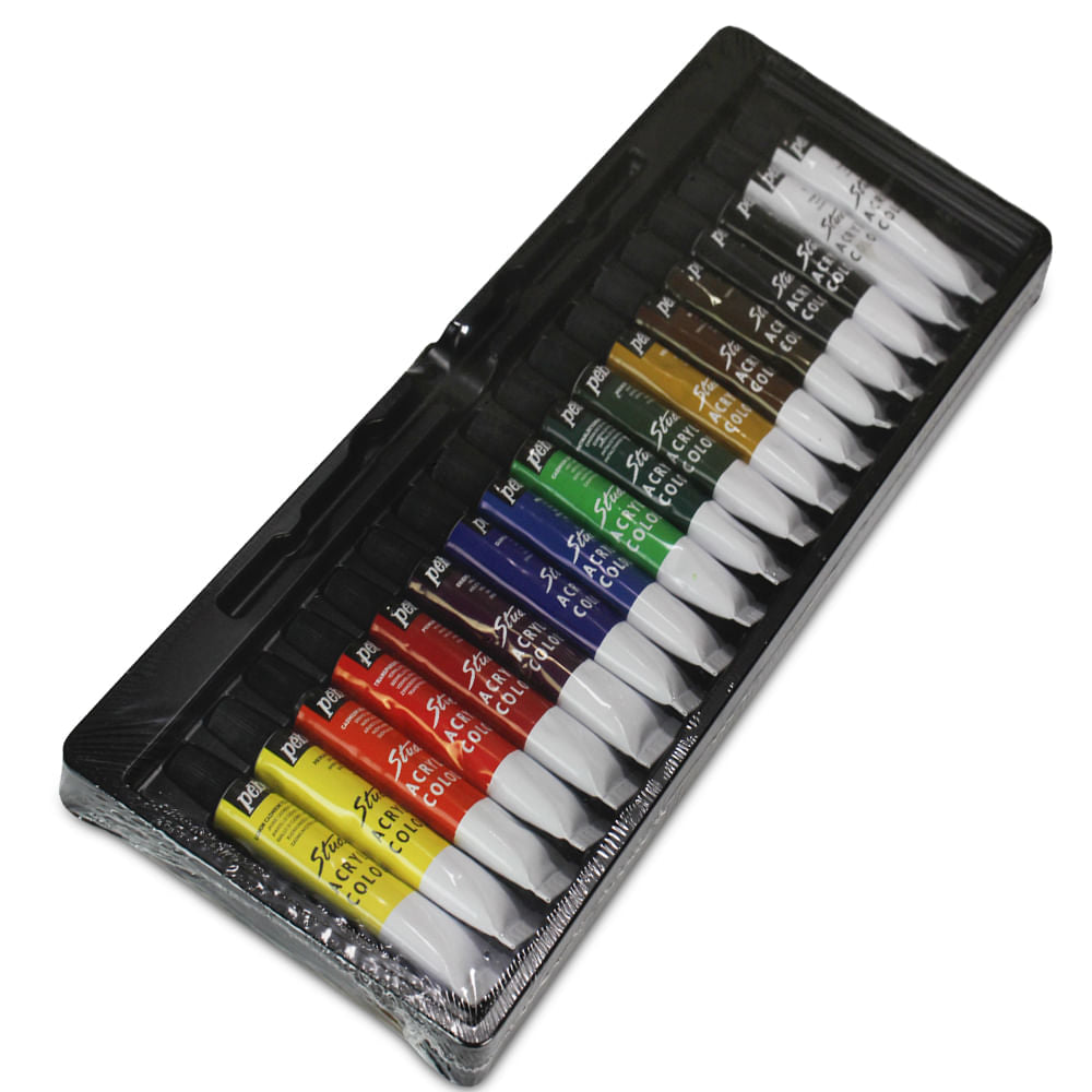 Estojo Tinta Acrílica Studio 12ml com 18 Cores - Pebeo
