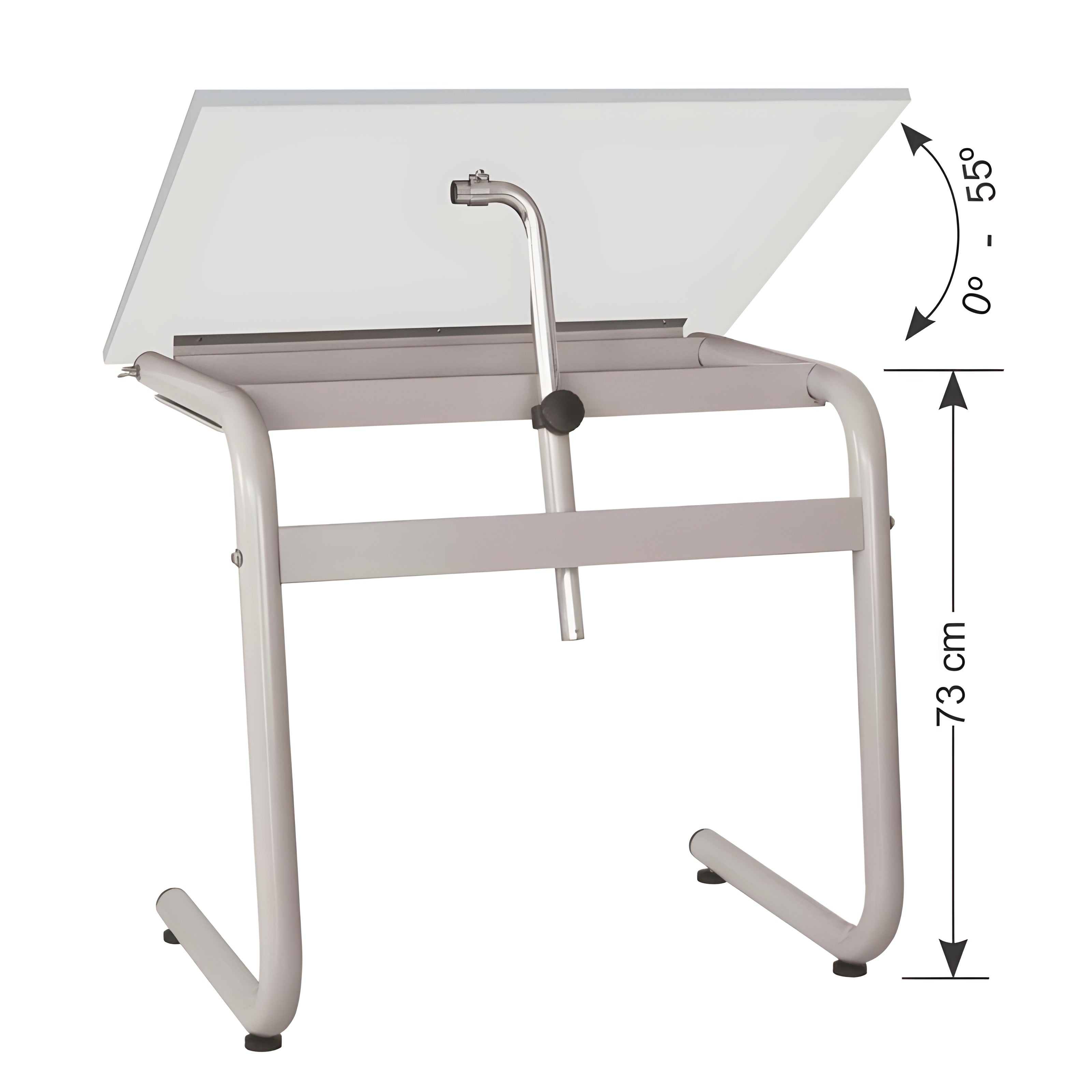 Mesa Tubular Trident Branco 80x100cm com Prancheta - Modelo Tub10g
