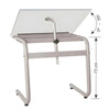 Mesa Tubular Trident Branco 80x100cm com Prancheta - Modelo Tub10g
